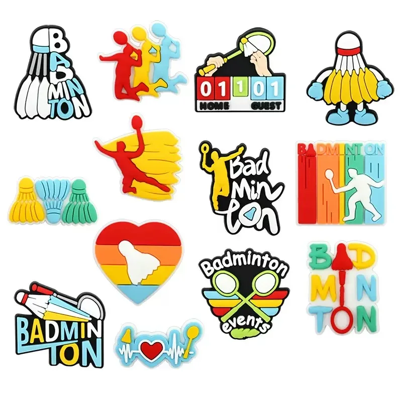 13-100 Stück Badminton-Sportschuh-Charms aus PVC, DIY-Schuhdekoration, Sandalen-Accessoires, Schnallen für Kinder und Frauen, Partygeschenke