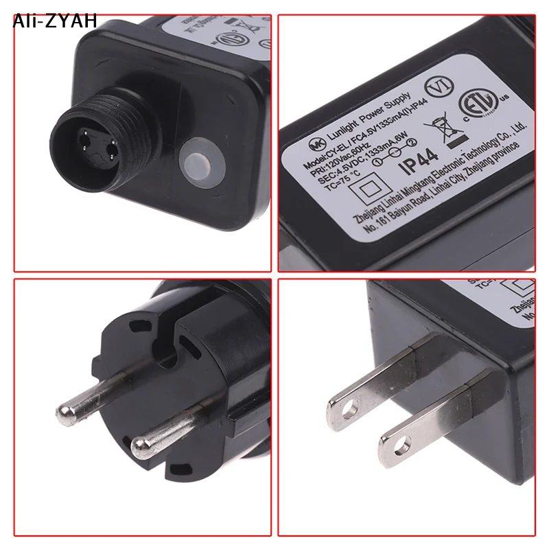 【R0】EU/US Plug 5VDC 6W 8 Functional SELV LED Lamp Driver Switch Adapter IP44 Waterproof Laser Lighting Europe Power Supply
