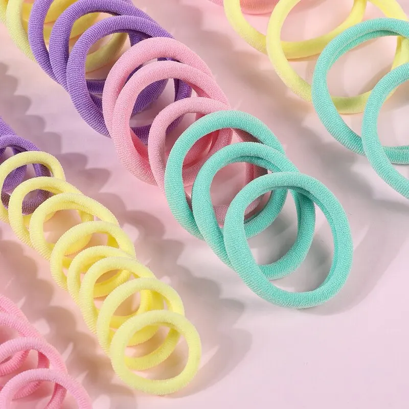 250/300Pcs Mädchen Bunte Haarbänder Set Nylon Elastische Gummiband Kinder Pferdeschwanz Halter Scrunchies Kinder Haar Zubehör