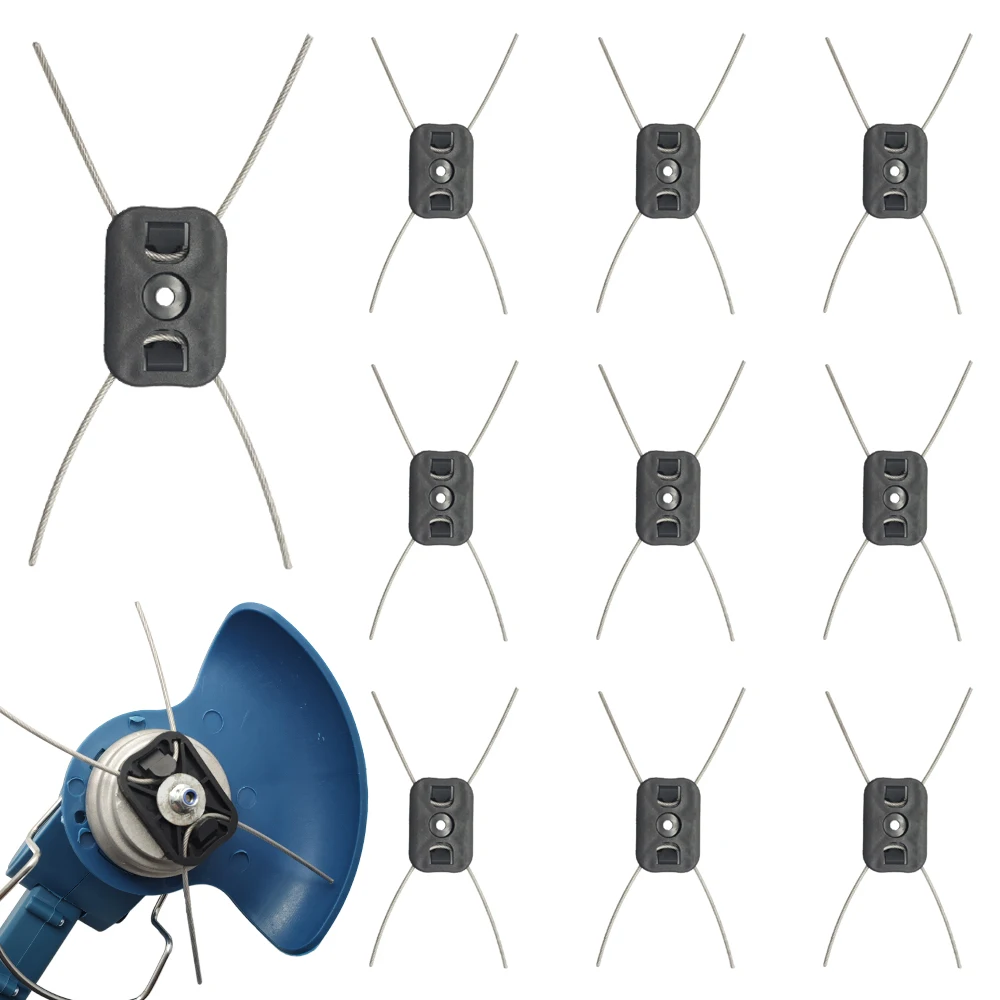 2/5/10 個ストリングトリマーヘッド電動ウィードイーターヘッド交換用スチールワイヤーライントリマーヘッドコードレス草トリマー用
