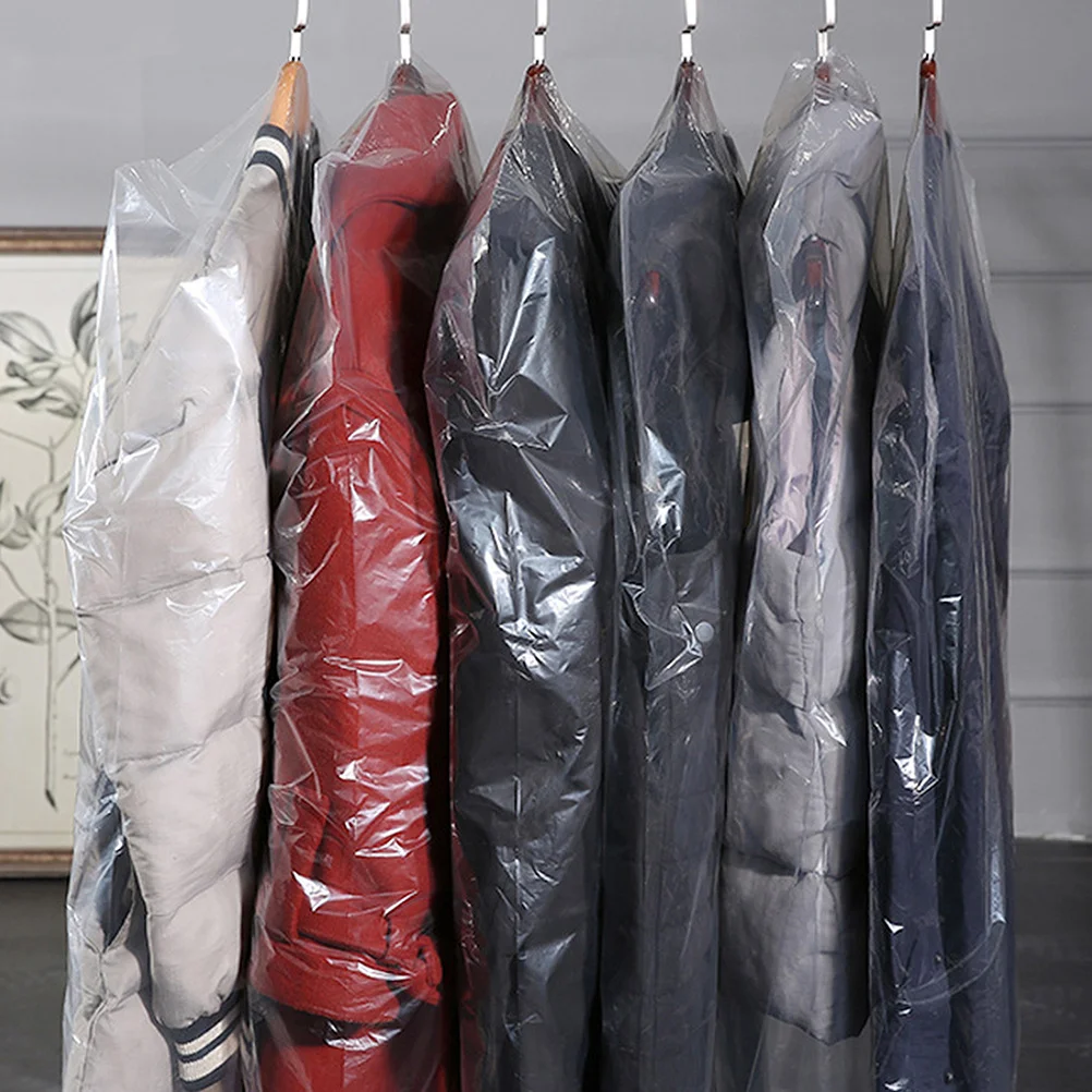 

100 Pcs Clothing Protective Cover Cleaning Clothes Covers Protector Suit Transparent Protecting Dusts Dress Garment Bags
