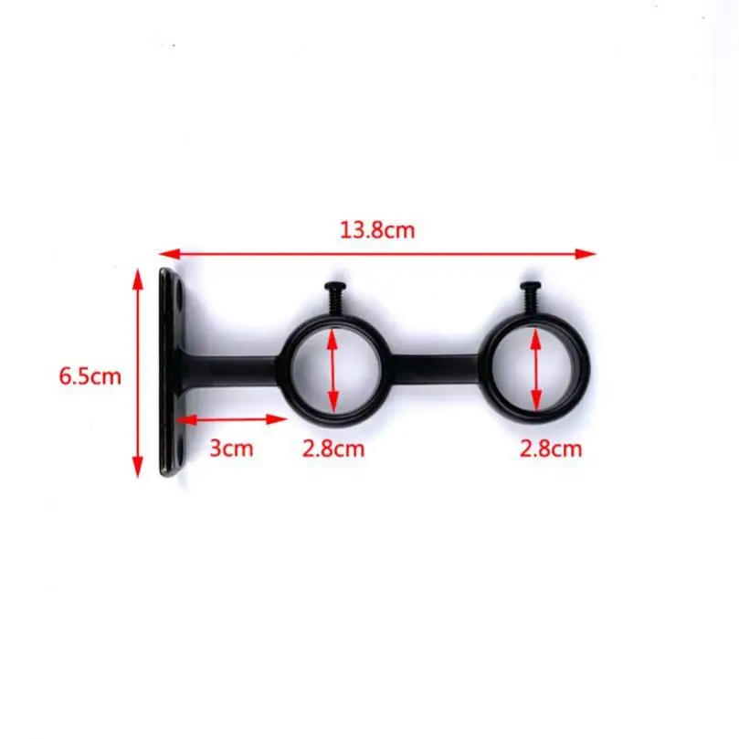 Curtain Rod Bracket Curtain Rod Holder Double Hole Curtain Rod Hooks Base Thickened Hook for Living Room Bedroom Curtain Rods