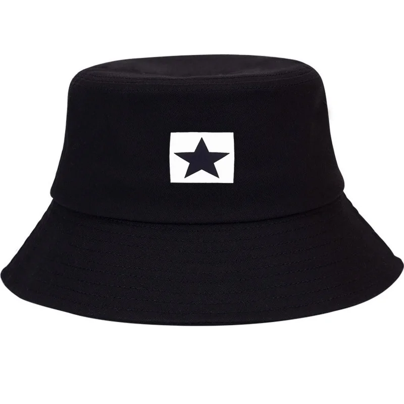 قبعة دلو قطنية مطبوعة بنجوم خماسية للرجال والنساء قبعة صيد السمك قابلة للتعديل في الهواء الطلق كاجوال ملابس يومية عصرية #1