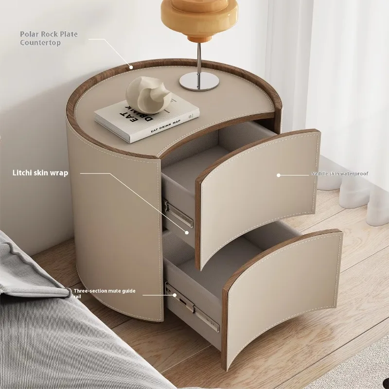 2025 Modern style removable bedside table luxury high-end solid wood niche design for children and family bedrooms