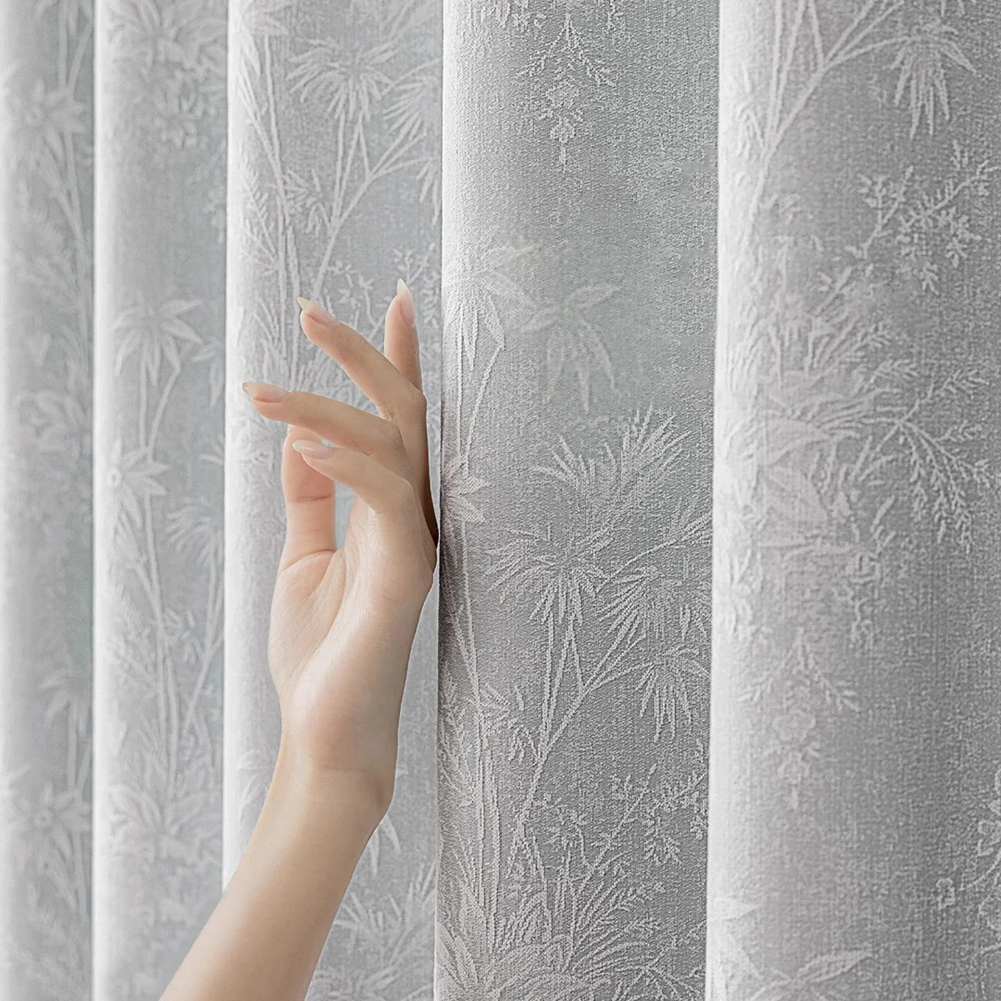 

Retro New Chinese Song Dynasty Aesthetic Chenille Living Room Bedroom High-end Blue Curtains