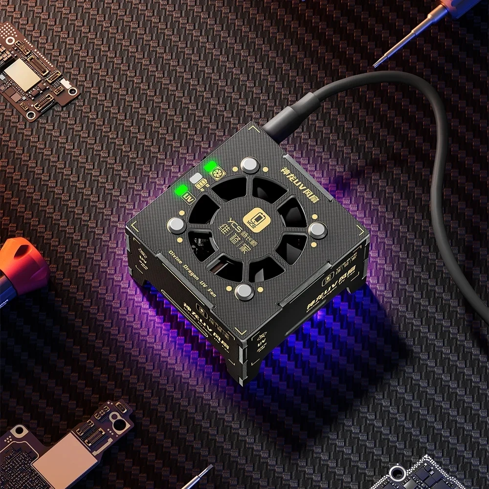 YCS Divine Dragon UV Fan Curing Lamp Cooling Fan 2 IN 1 Exhaust Heat Dissipation Multi-functional Repair the UV Fan Tool