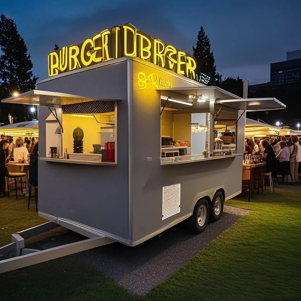 Customized America Mobile Fast Trailer Popular Street Food Cooking Kitchen Container Truck