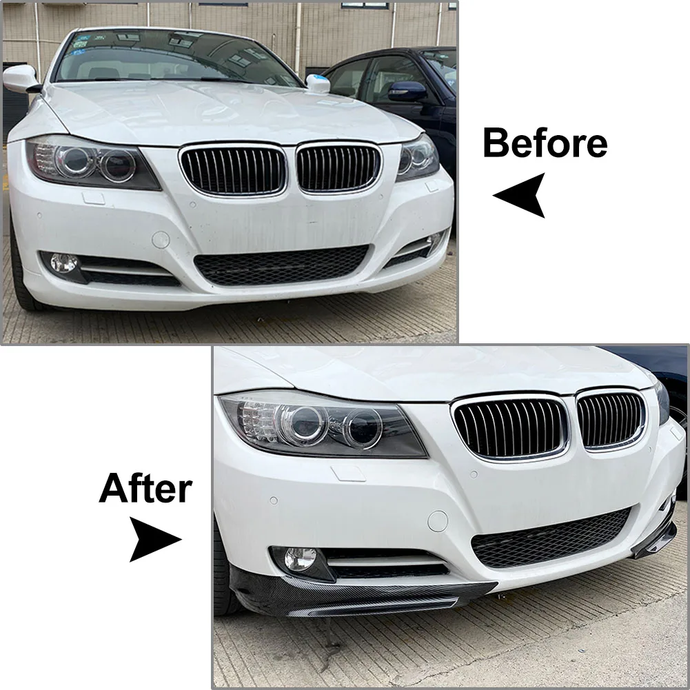 Car Front Bumper Splitter Lip Aprons Decoration For BMW E90 3 Series 4-Door Sedan 2009 2010 2011 2012