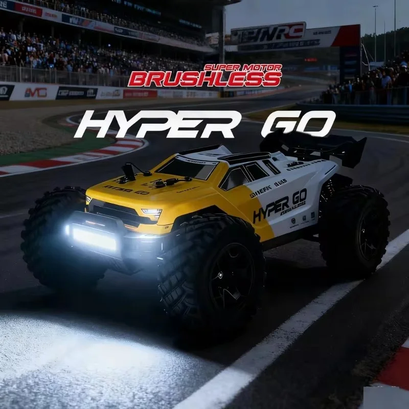 1:14 90KM/H High Speed Electric Remote Control Car 2.4G Lighting Control Double Cover Brushless 4WD Metal Off Road RC Car Truck