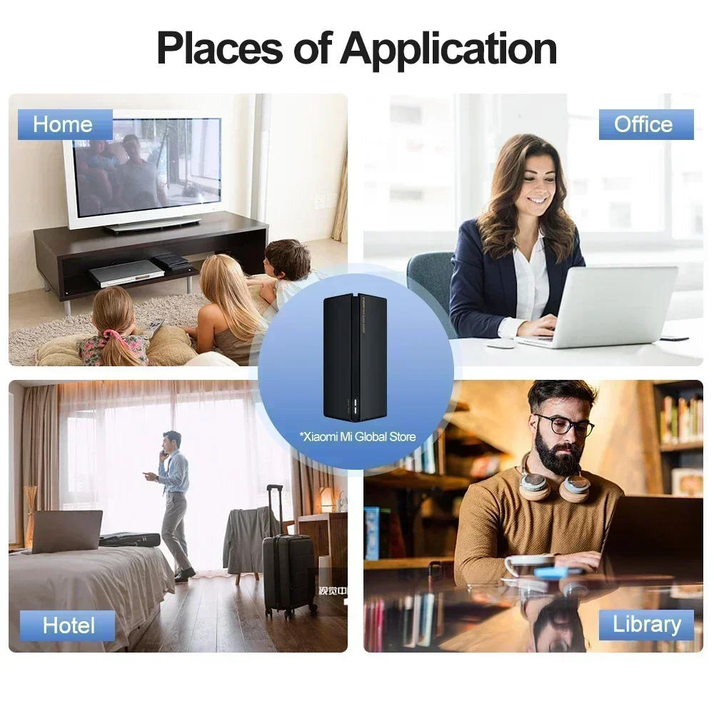 Xiaomi Router AX3000（2-Pack） Full Gigabit WiFi 6 5G WiFi Repeater Home Wireless 4 Antennas Dual-Frequency Network Extender