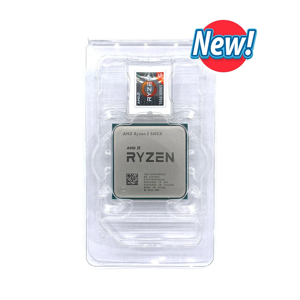 NEW AMD Ryzen 5 5600X R5 5600X 3.7 GHz Six-Core twelve-Thread 65W CPU Processor L3=32M  100-000000065 Socket AM4 no fan