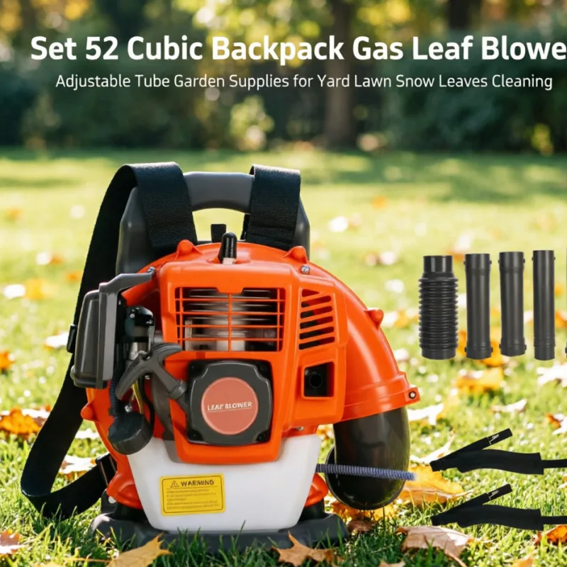 1 Set 52 Cubic Backpack Gas Leaf Blower Adjustable Tube Garden Supplies for Yard Lawn Snow Leaves Cleaning
