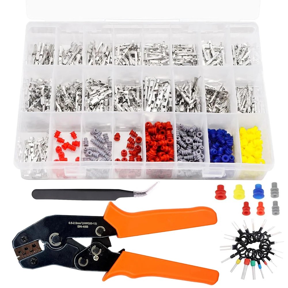 700-teiliges 26-Typen-Set für elektrische Kfz-Kabelanschlüsse, 1/1,5/1,8/2,2/2,8/3,5 mm Steckverbinder, Klemmen, Abnehmbare Stecker und Buchsen, Crimp-Pins – Detail 7
