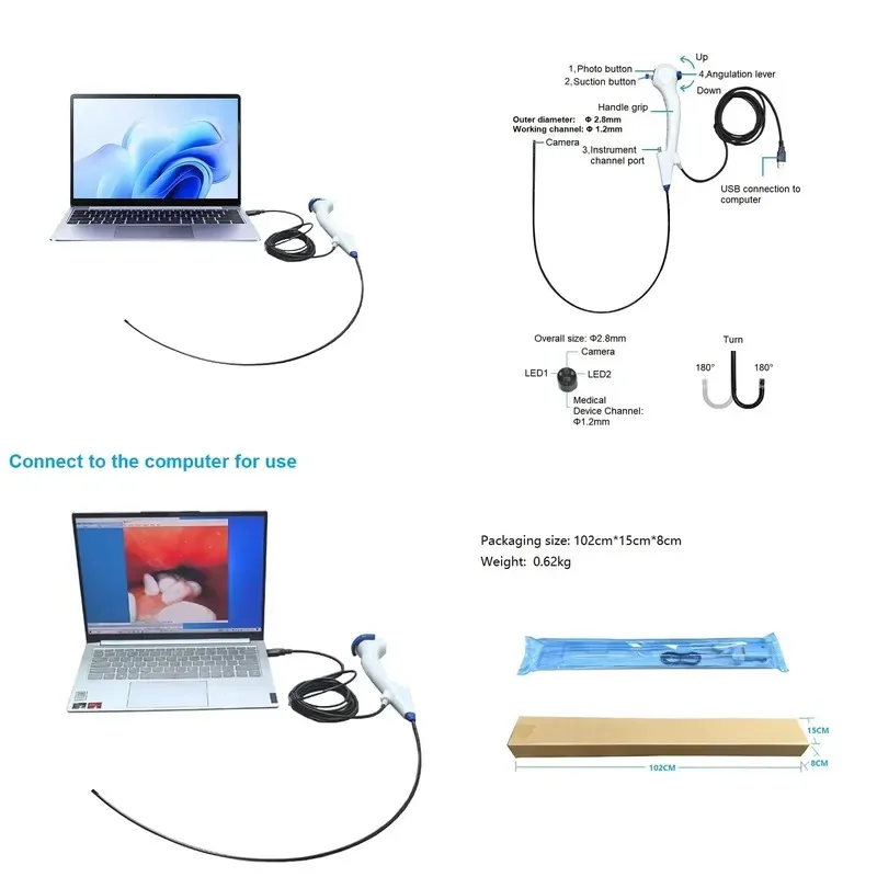 Hot Sale New Customizable Reptile-Specific Bronchoscope USB Portable High-Definition Veterinary Pet Product Reusable Medical