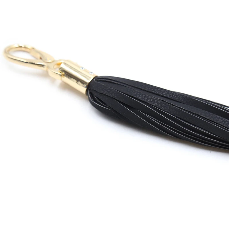 29CM PU Leather Tassel Stainless Steel Buckle Horse Whip for Horse Training