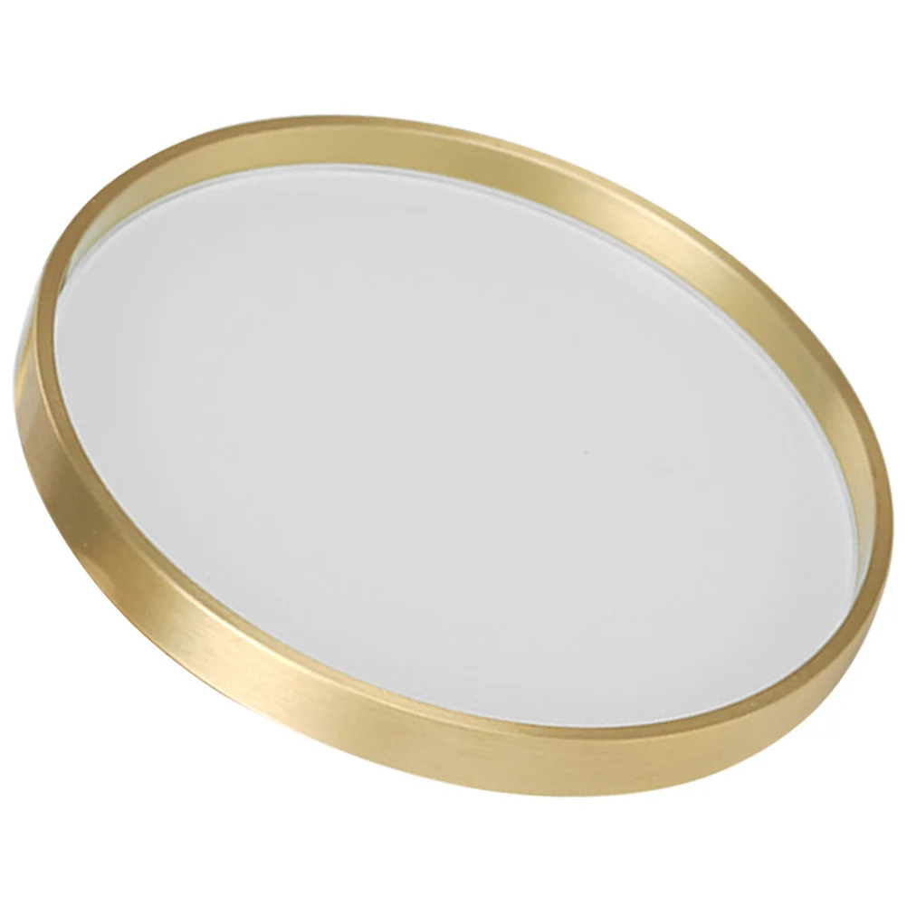 

Brass Glass Coaster Round Tea Cup Holder Insulation Pad Incense Tray Decorative Saucers Elegant Design Plates Teacup Coaster