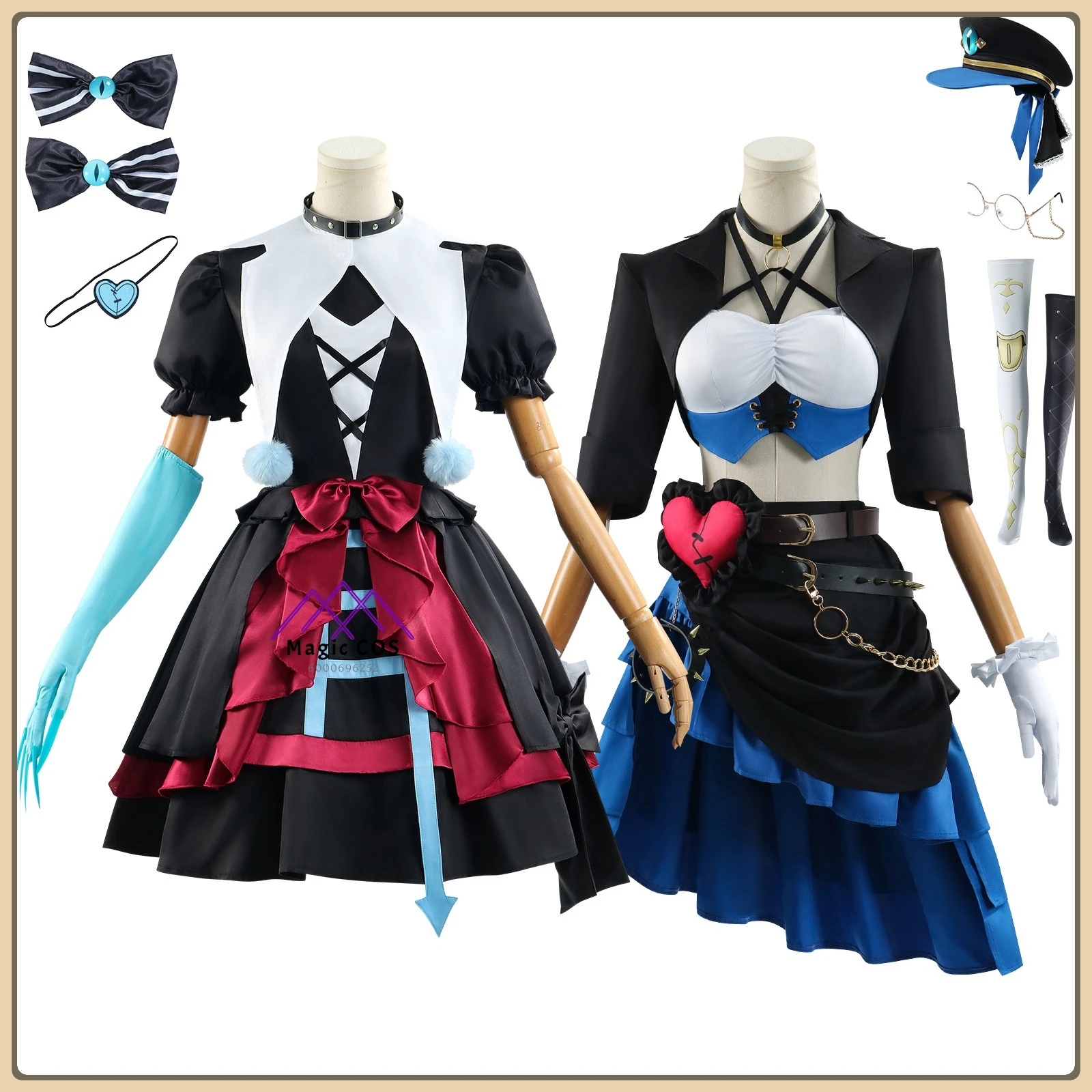 

Identity V Stella Cosplay Costume Full Set Anime Clothes Bow & Eyepatch Theme for Women Role Playing Halloween Party Suit
