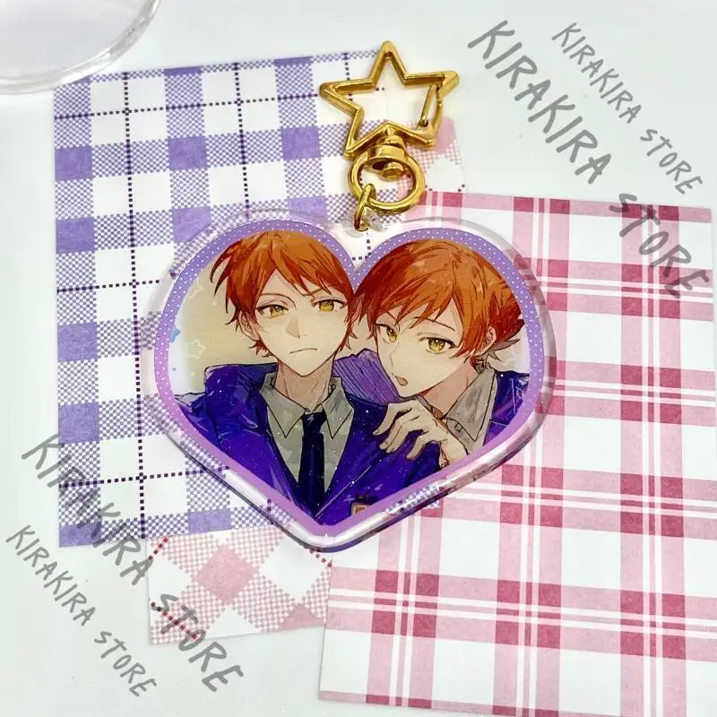 Ouran High School Host Club Hitachiin Hikaru Kaoru Acrylic Pendant Standing Sign Badges Cosplay Brooch Coloured Paper Breastpin