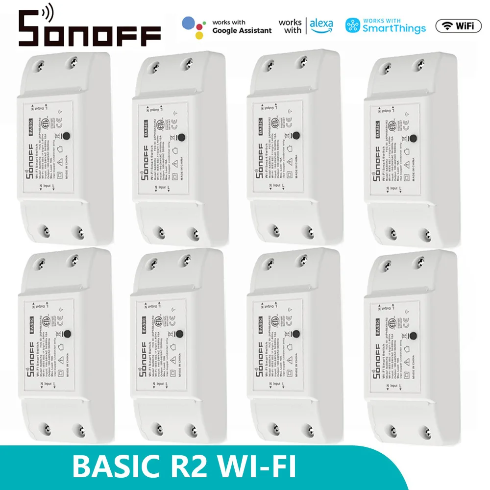 SONOFF BasicR2 Wifi Smart Switch Smart Home Automation Module Wireless Relay DIY Timer Switch Via Ewelink APP Works With Alexa