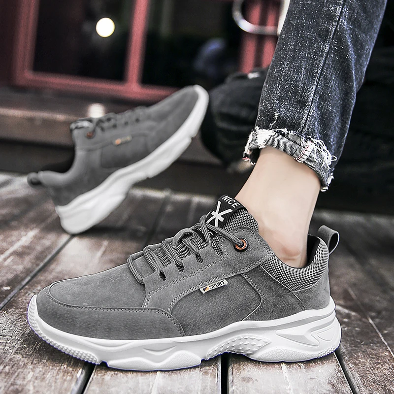 

Men's Trendy Sports Shoes Lightweight Breathable Modern Non Slip Shoes Suede Detailing Outdoor Stylish Daily Wear Men Sneakers