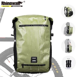 Rhinowalk 22L Waterproof Bike Pannier Bag Portable Cycling Backpack Bicycle Rear Rack MTB Trunk Bag Pack Luggage Carry