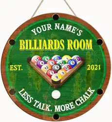Custom Name Billiards Lounge Bar Pool Wooden Sign 12in Wall Art Plaque Pool Table Room Decorations Poker Dart Recreation Room