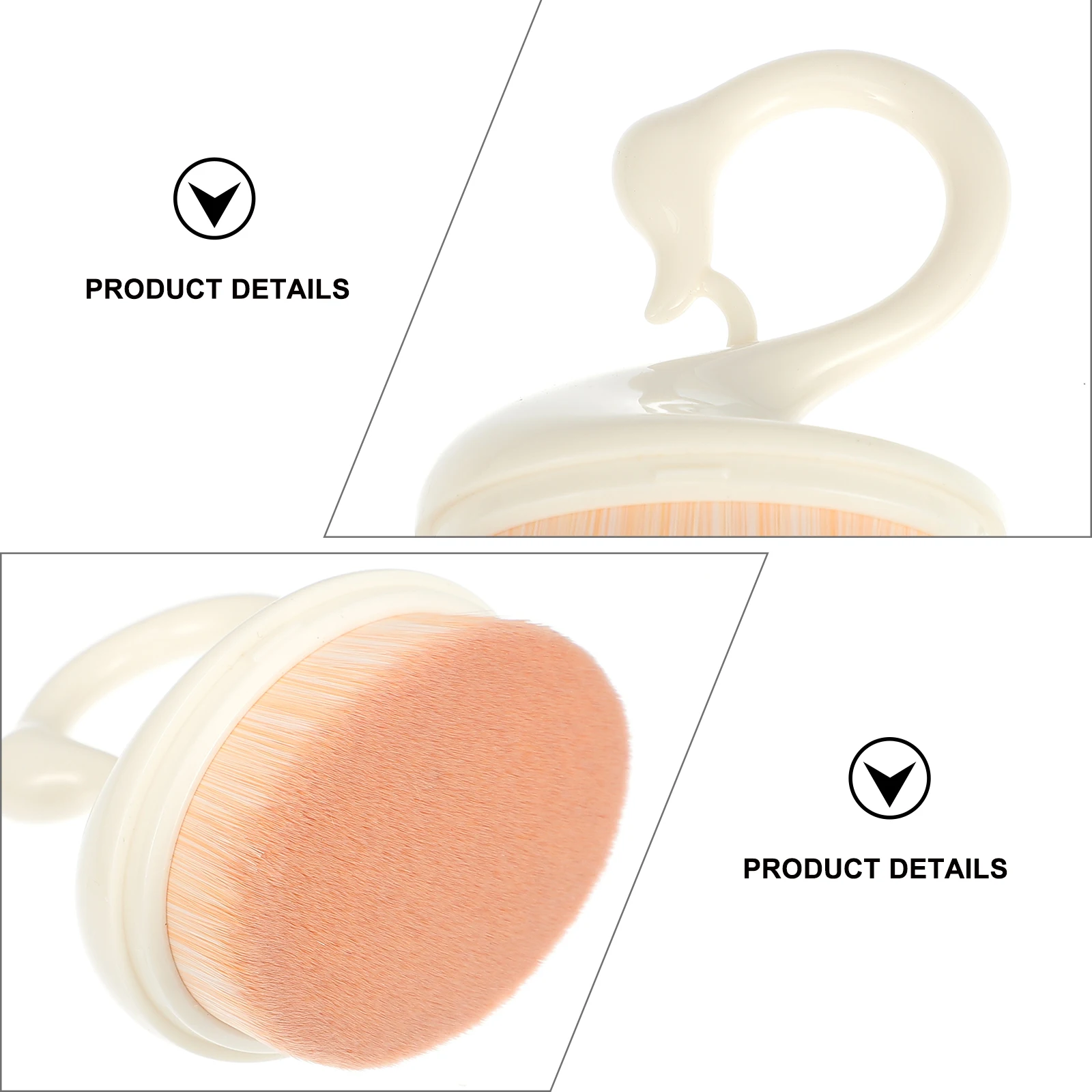 

【】Oval Foundation Brush Flawless Base Makeup Full Coverage Loose Powder Application Buffing Utensils Liquid