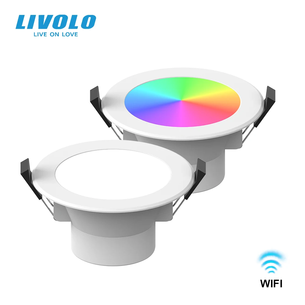 

LIVOLO Wifi Smart LED Downlights Warm Bulb,RGB+CCT,Colorful Changeable,Dimmer Timer Function for APP Google Home Alexa Control