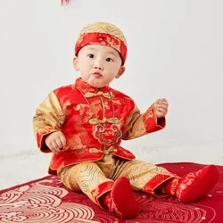 Baby Girls Boys Exquisite Tang Suit Chinese Traditional Costumes Clothing Set Hanfu Infant Spring Festival New Year Clothing