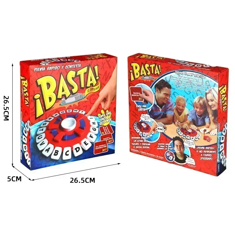 Spanish Board Games Fast-Paced Family Table Game The Quick Thinking Letter Pressing Tapple Family Basta Juego De Mesa Español