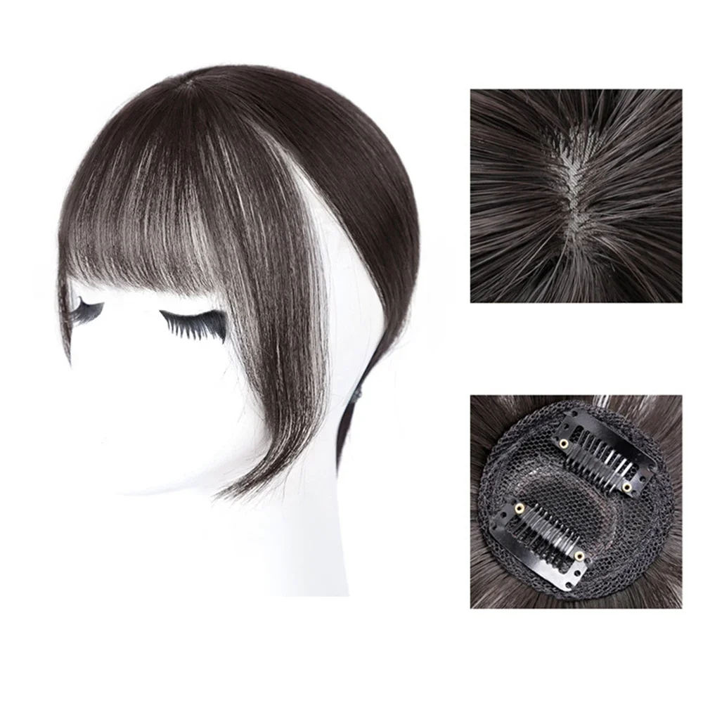 Fashion 3D Natural Invisible Seamless Air Bangs Wig Elegant French Fake Patch Synthetic Hair Piece for Girls Woman