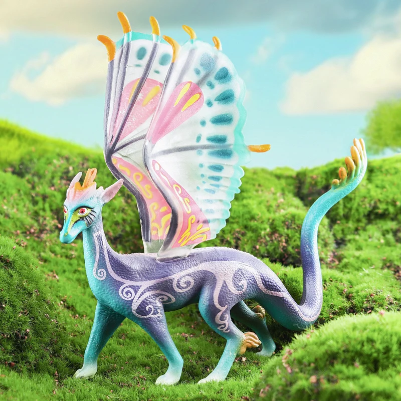 Oenux New Flying Magic Dragon Chinese Dinosaurs Phoenix Monsters Animals Toy Action Figures Model PVC Collection Kids X-mas Gift