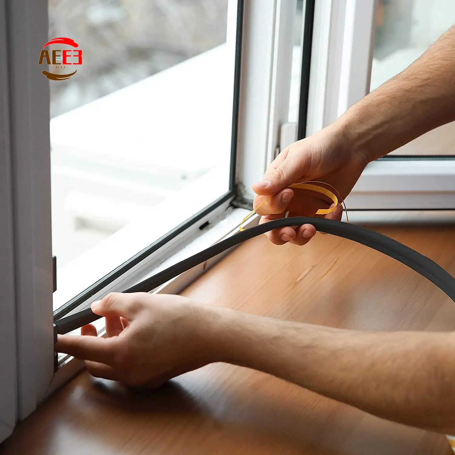 AEE3-Self Adhesive Sealing Strip Door Insulation Strip 5M Black D Shaped Car Door Seal Glue Strip For Door And Window