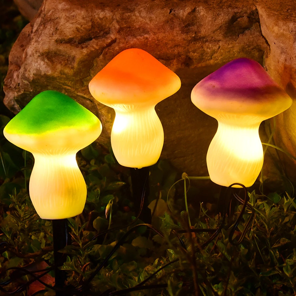 

LED Outdoor Solar Mushroom Lights Waterproof Solar Garden Lights Fairy String Lights Christmas Decor Sunlights For Outdoor