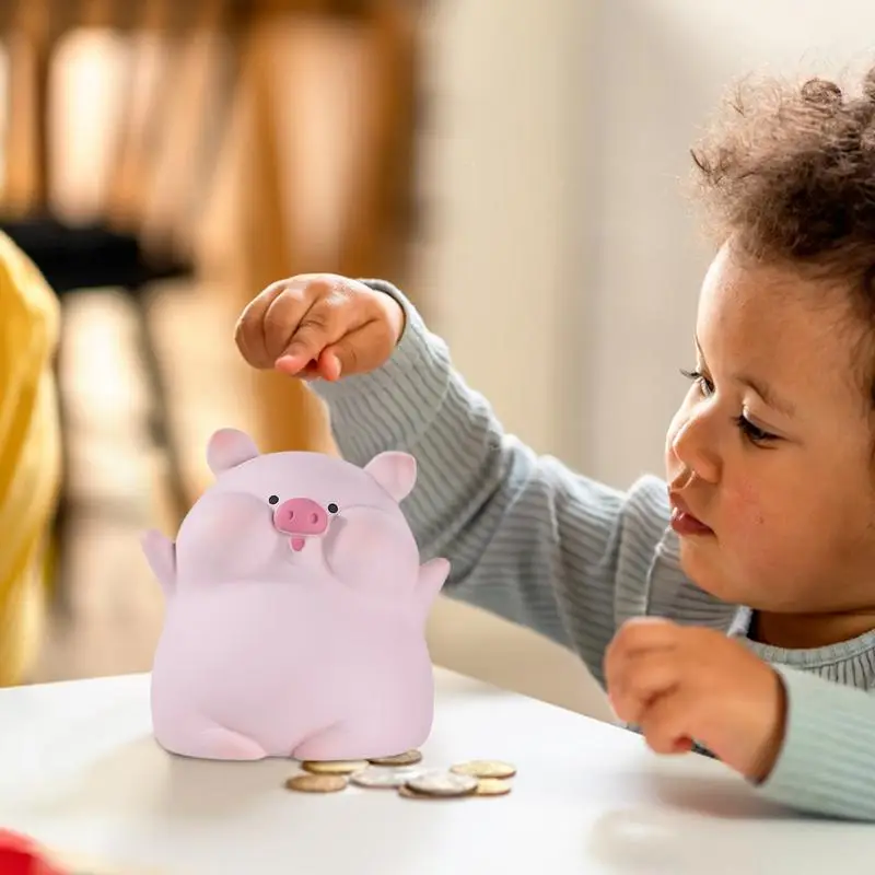 어린이용 깨지지 않는 귀여운 레진 저금통, 현금 저축용 데스크탑 가정 장식 (침실, 거실, 서재용)