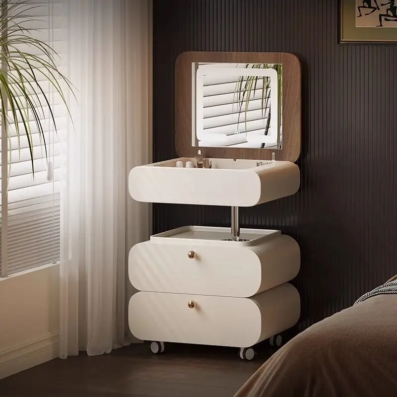 

Flip Internet celebrity solid wood paint dresser movable integrated lift dresser mirror hidden flip makeup table
