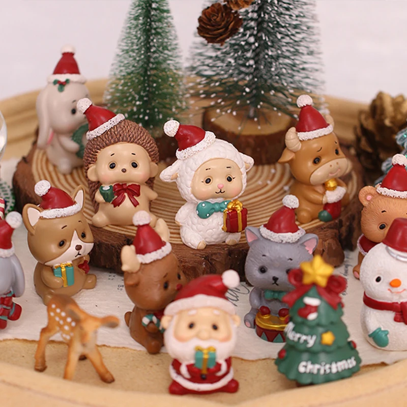 Weihnachtsdekorationen Mikrolandschaft Tischdekorationen Überraschungsbox Geschenk Weihnachtsmann Rentier Niedliche Dekoration für Auto-Innenräume – Detail 7