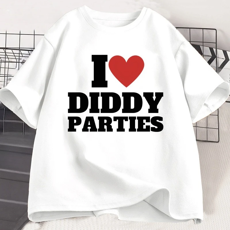 I Love Diddy Parties T Shirt Funny Offensive Sarcastic Novelty T-Shirt Women Short Sleeve Round Neck Tshirt Top