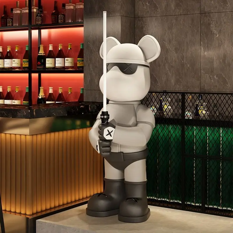 

94CM Home Decor Lightsaber Bear Statue Living Room Large Floor Ornaments TV Cabinet Decoration Nordic Art Sculpture Gifts