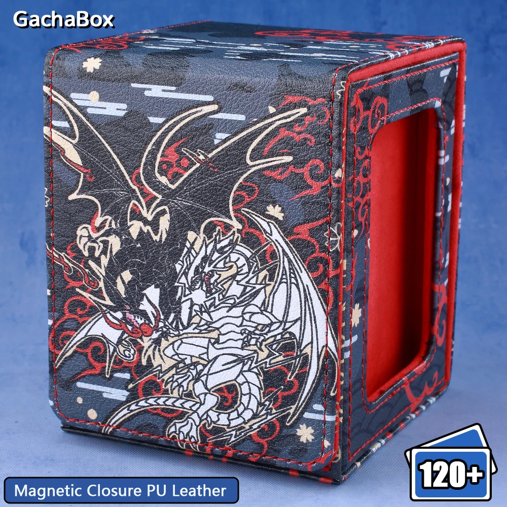 ​Legendary Diviner Dragons Rivalry Card Case,Blue Eyes & Red Eyes Theme,120+ Cards Deck Storage Box for PTCG,YGO,TCGMTG Cards​