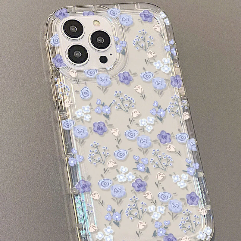 TPU Case For Samsung A15 A56 5G A55 A54 A36 A26 A53 A34 A33 A32 A14 A13 A52 A05 A23 A73 S24 Ultra S25 S23 FE S22 Flower Covers - náhled 2
