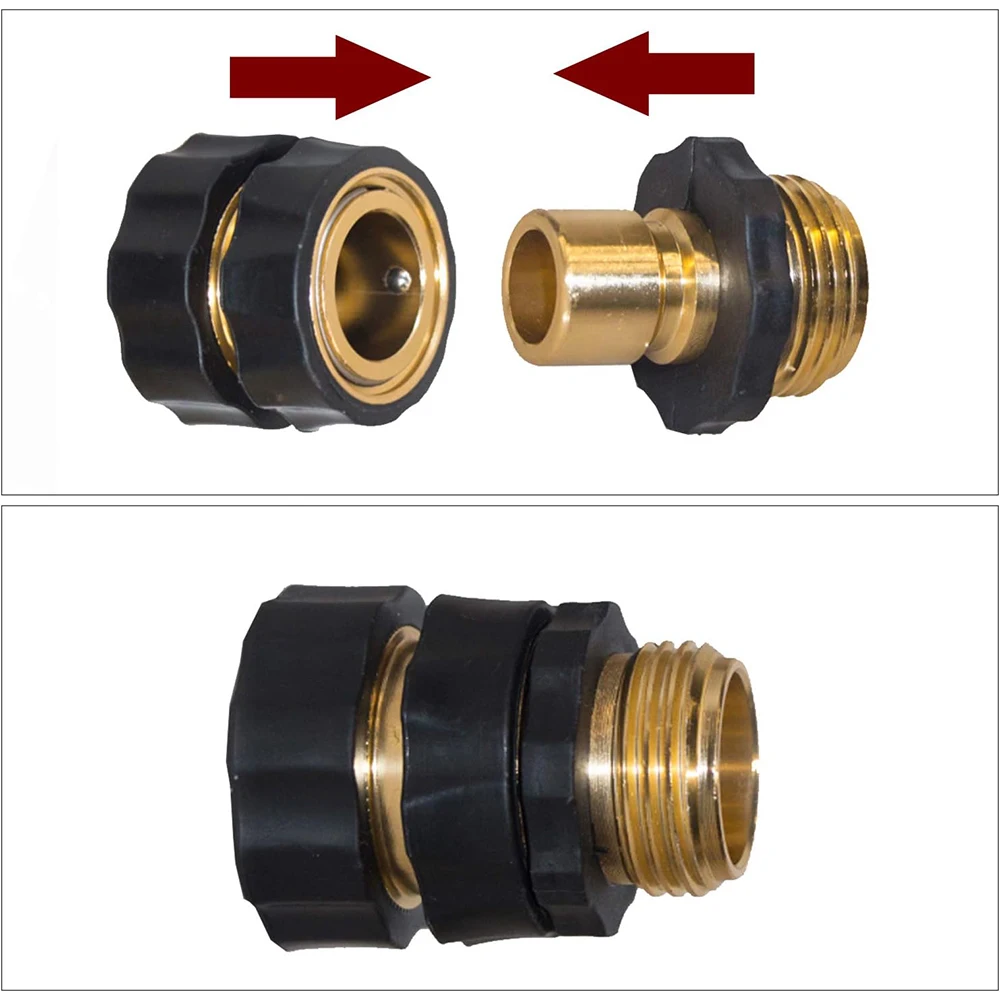 Garden Hose Quick Connector, 3/4 Inch Male and Female Garden Hose Fitting Quick Connector (US Standard)