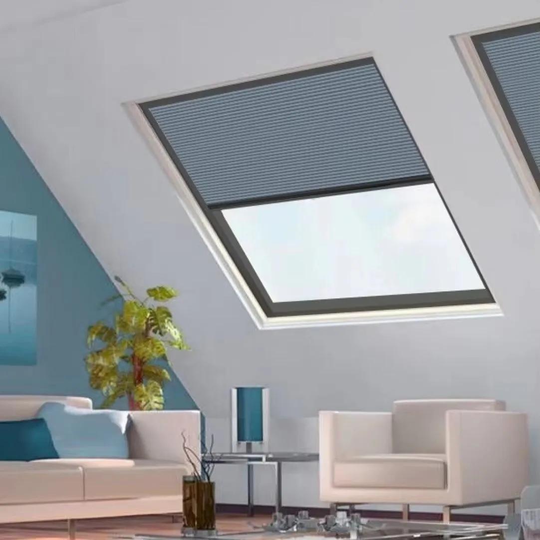 

Custom Size Full Blackout Skylight Honeycomb Window Shade with Manual System for Privacy Protection Heat Insulation Home Decor