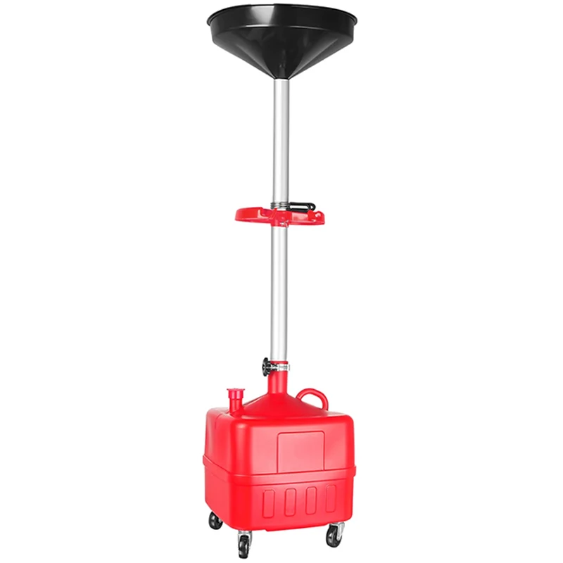 34L Used Motor Oil Collection Drum, Machine Lubricant Recovery Drum, High-Capacity Waste Oil Collector, Height-Adjustable Engine