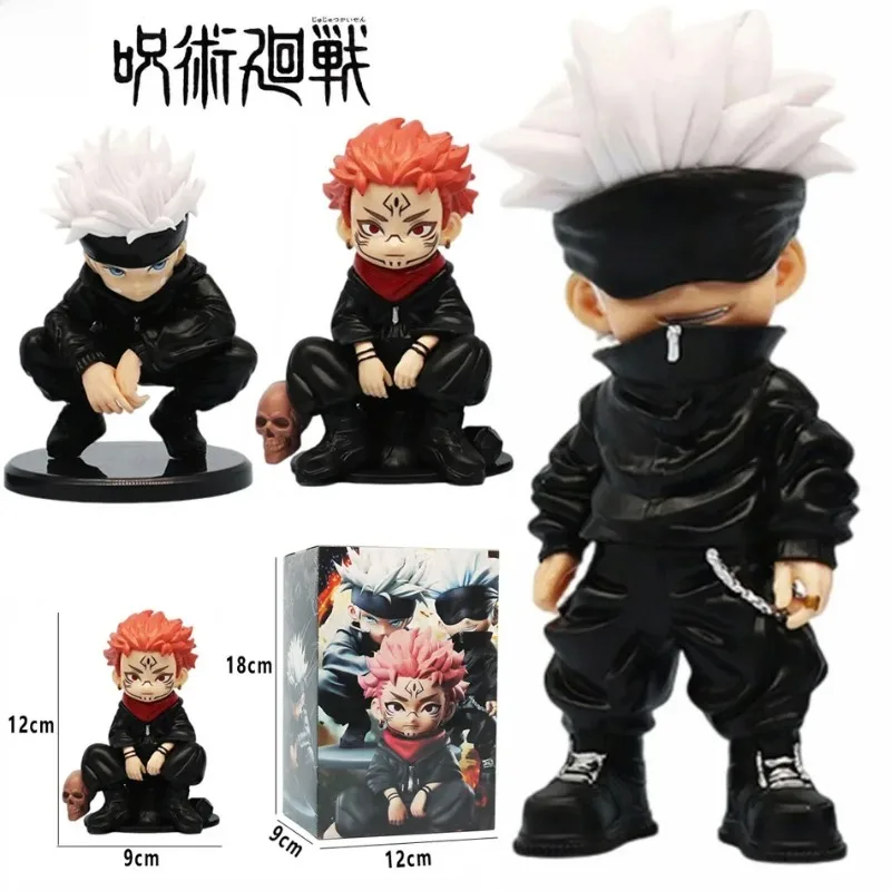 Jujutsu Kaisen Ryomen Sukuna Gojo Satoru Anime Peripheral Cartoon Q Version Mini Doll Standing Desktop Model Ornament Boys Gift