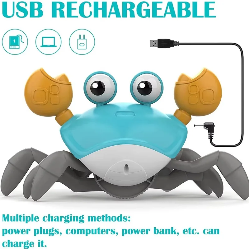 Krabbelndes Krabbenspielzeug, leichte Musik, Krabbelspielzeug, elektrisches Induktions-Fluchtspielzeug, Haustiere, elektronisches interaktives Spielzeug für Hunde und Katzen – Detail 4