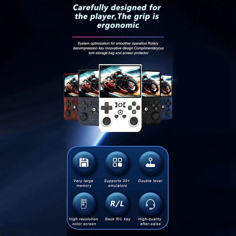 R36PRO Ручная игровая консоль в стиле ретро 128 ГБ 3,5-дюймовый HD-экран Портативный карманный видеоплеер поддерживает 30+ эмуляторов B
