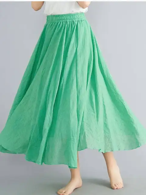 falda larga boho de lino y algodón estilo Y2K