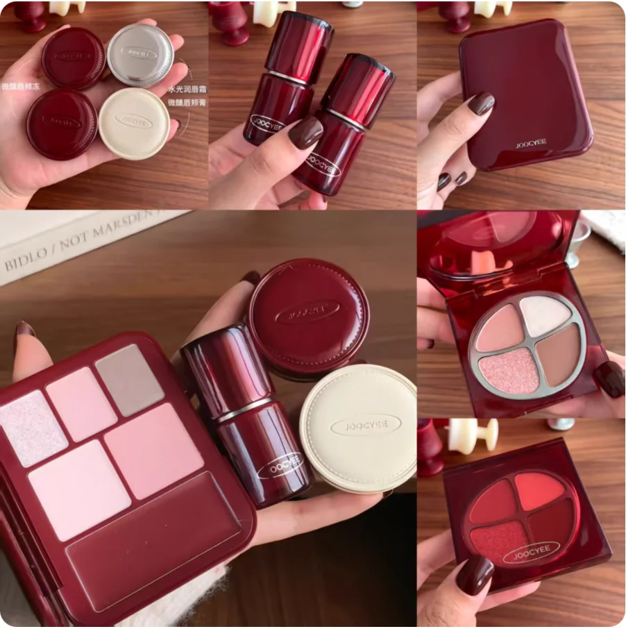 Joocyee クリスマスメイクアップコレクション リップ＆チークバーム グレイズドまたはマット アイシャドウ 多目的クリーム リップスティック ブラッシュクリーム オリジナル