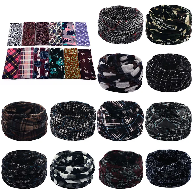 New Fleece Neck Tube Snood Scarves Ring Men Women Unisex Winter Soft Neck Scarf Double Layer Knitted Neck Scarves Warmer